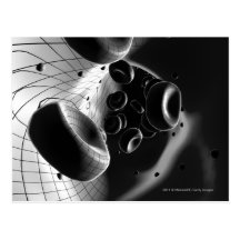 Black and white magnification of blood cells post cards