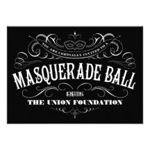 Black and White Masquerade Ball Invitations