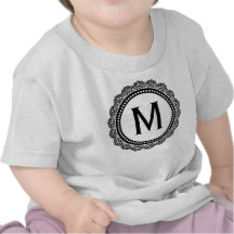 Black And White Medallion Custom Initial Tshirts