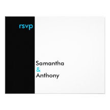 Black and White Minimalist Wedding Matching RSVP Invitation