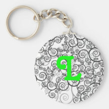 Black and White Monogram L Key Chains