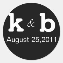 Black and White Monogram Sticker