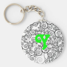 Black and White Monogram Y Key Chains