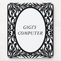Black and white mouse pad