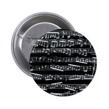 Black and white music notes buttons