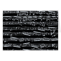 Black and white music notes cards