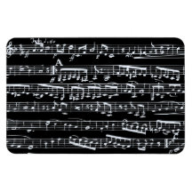 Black and white music notes flexible magnet