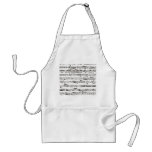 Black and white musical notes apron