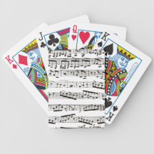 Black and white musical notes card deck