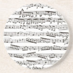 Black and white musical notes drink coasters