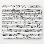 Black and white musical notes mouse pad
