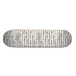 Black and white musical notes skate board deck