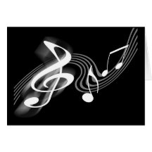 Black and White Musical Scale Card