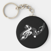 Black and White Musical Scale Keychain