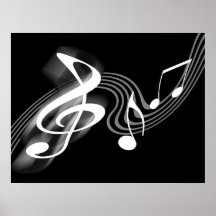 Black and White Musical Scale Poster