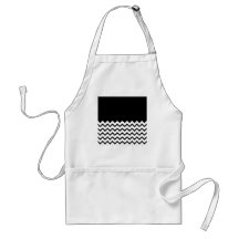 Black and White. Part Zig Zag, Part Plain Black. Apron