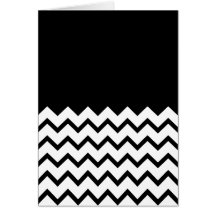 Black and White. Part Zig Zag, Part Plain Black. Greeting Cards