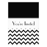 Black and White. Part Zig Zag, Part Plain Black. Personalized Announcement