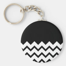 Black and White. Part Zig Zag, Part Plain Black. Keychain