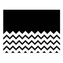 Black and White. Part Zig Zag, Part Plain Black. Postcard