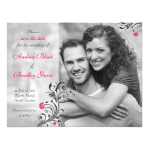 Black and White Photo Save the Date Card Invitations