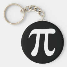 Black and white pi symbol keychain or keyring
