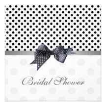 Black and white polka dot Bridal shower Invitation