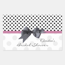 Black and white Polka dot Bridal Shower Sticker