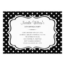 Black and White Polka Dot Invitations