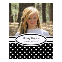 Black and White Polka Dot Party Invitation