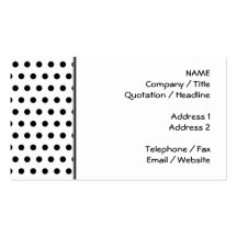 Black and White Polka Dot Pattern. Spotty. Business Card Templates