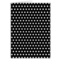 Black and White Polka Dot Pattern. Spotty. Greeting Cards