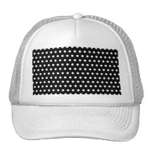 Black and White Polka Dot Pattern. Spotty. Trucker Hat
