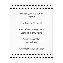 Black and White Polka Dot Pattern. Spotty. Personalized Announcement