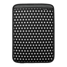 Black and White Polka Dot Pattern. Spotty. MacBook Sleeves