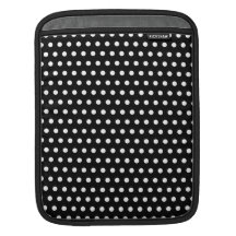 Black and White Polka Dot Pattern. Spotty. iPad Sleeve