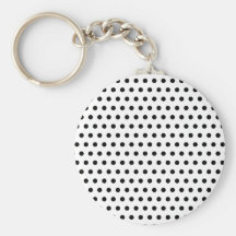 Black and White Polka Dot Pattern. Spotty. Keychains