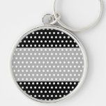 Black and White Polka Dot Pattern. Spotty. Key Chains