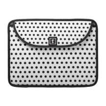 Black and White Polka Dot Pattern. Spotty. MacBook Pro Sleeve