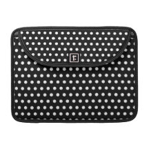 Black and White Polka Dot Pattern. Spotty. Sleeve For MacBooks