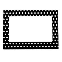 Black and White Polka Dot Pattern. Spotty. Photo Frame Magnet