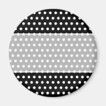 Black and White Polka Dot Pattern. Spotty. Magnets