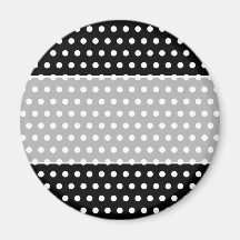 Black and White Polka Dot Pattern. Spotty. Magnets