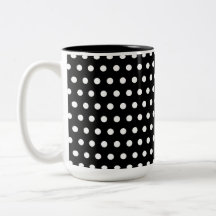 Black and White Polka Dot Pattern. Spotty. Mugs