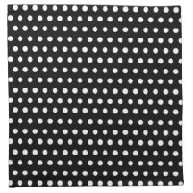 Black and White Polka Dot Pattern. Spotty. Cloth Napkins
