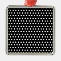 Black and White Polka Dot Pattern. Spotty. Christmas Tree Ornaments