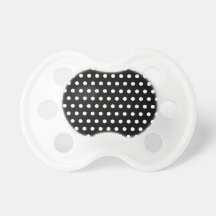 Black and White Polka Dot Pattern. Spotty. Pacifier