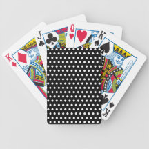 Black and White Polka Dot Pattern. Spotty. Bicycle Card Deck