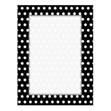 Black and White Polka Dot Pattern. Spotty. Post Cards