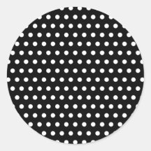 Black and White Polka Dot Pattern. Spotty. Round Sticker